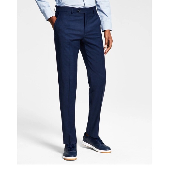 Tommy Hilfiger Mens Modern fit Dress Pants 32 / 32 Navy Blue Solid Stretch - Picture 1 of 8